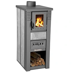 Krbová kamna Pro Lava Ceramic, 6,5 kW, 120 mm, šedá