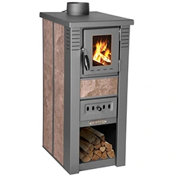 Krbová kamna Pro Lava Ceramic, 6,5 kW, 120 mm, mocca